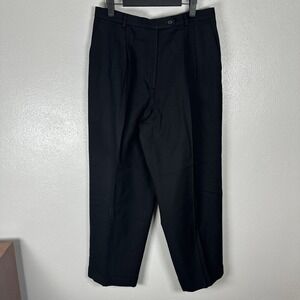 Vintage Talbots Black Womens Size 14Petite Wool Trouser Dress Pants Lined